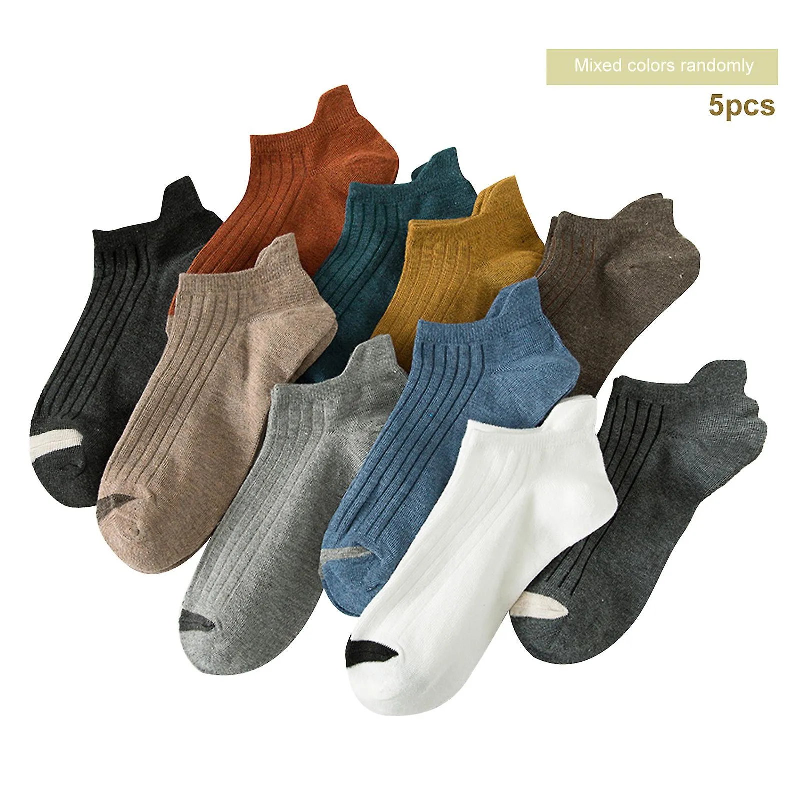 5 Pairs Short Sports Socks For Men Sweat Breathable Short Socks For Climbing Hiking