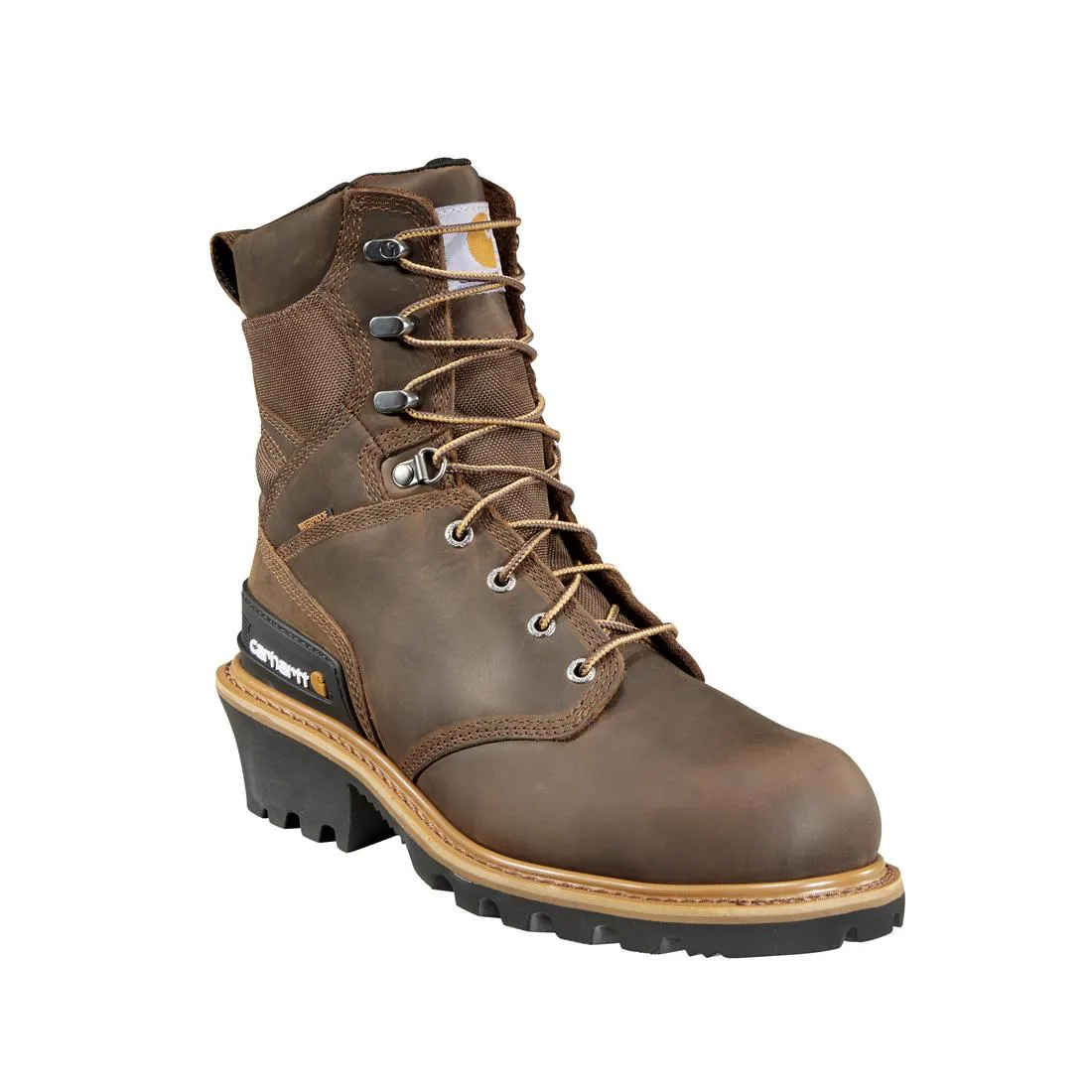 8" Waterproof Insulated Climbing Logger Composite Toe Work Boot Brown