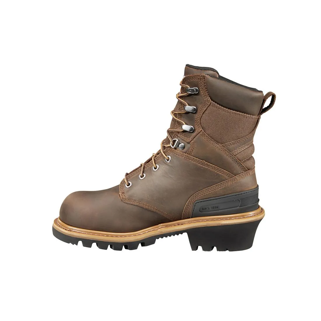 8" Waterproof Insulated Climbing Logger Composite Toe Work Boot Brown