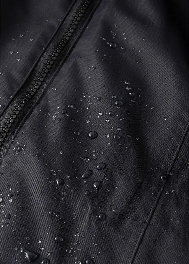 Abrigo funcional de entretiempo con capucha, aspecto 2 en 1, impermeable Negro