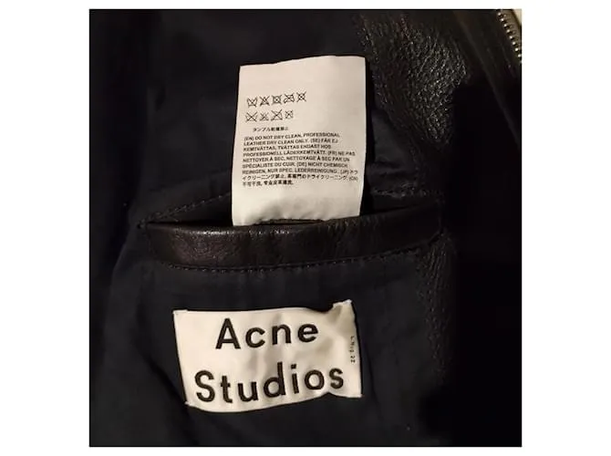 ACNE STUDIOS NEIL TAPED BLACK LEATHER BIKER JACKET SS14ACNE STUDIOS NEIL TAPED CHAQUETA DE CUERO NEGRA DE MONTAR SS14 NEGRO 