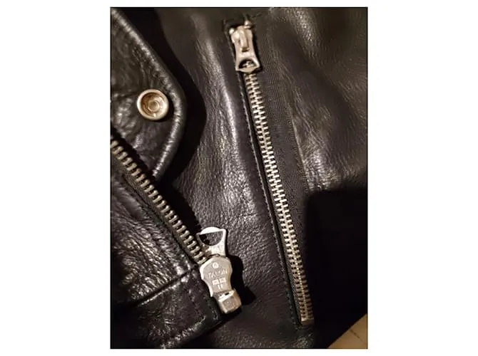 ACNE STUDIOS NEIL TAPED BLACK LEATHER BIKER JACKET SS14ACNE STUDIOS NEIL TAPED CHAQUETA DE CUERO NEGRA DE MONTAR SS14 NEGRO 