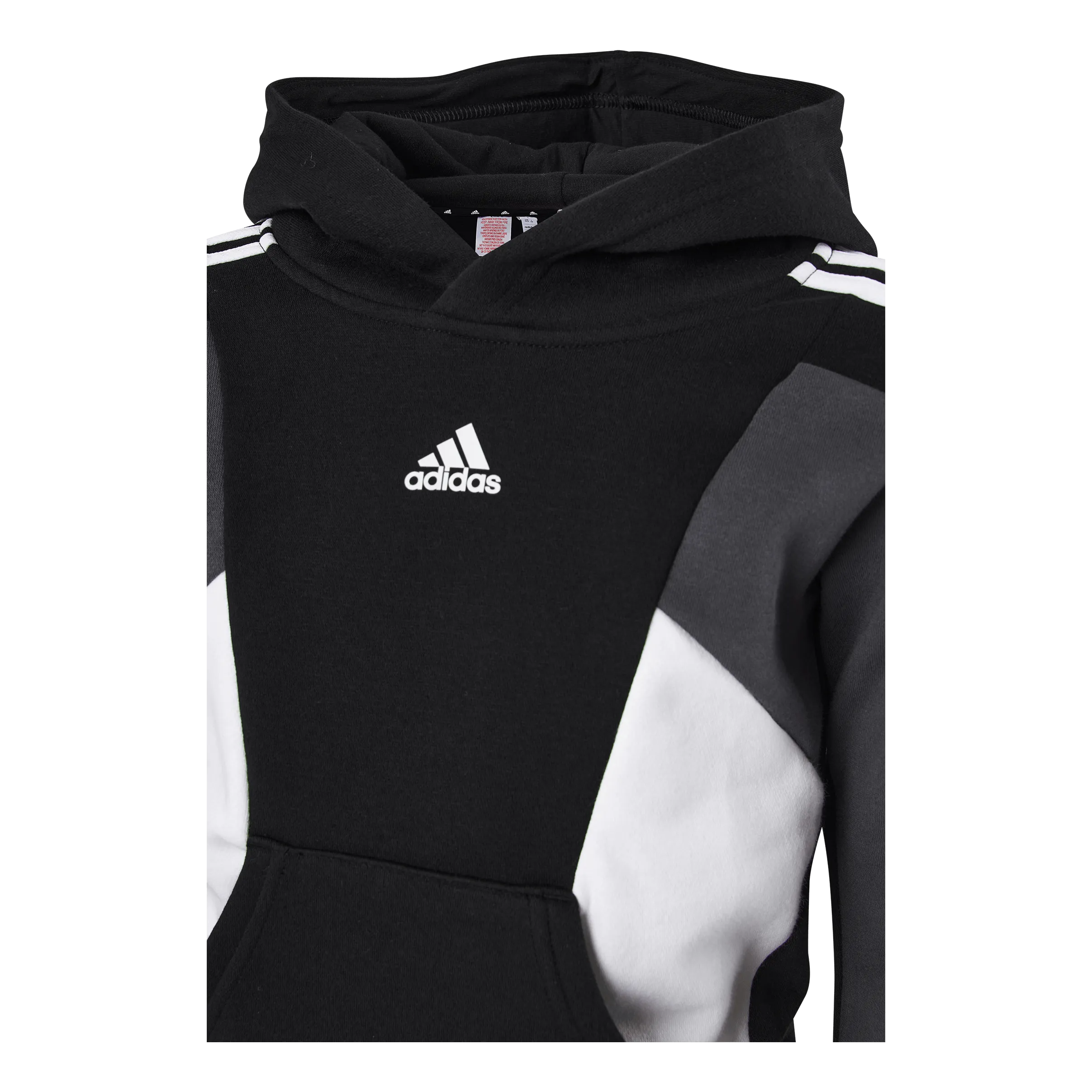 ADIDAS COLORBLOCK 3STRIPES HOODIE BLACK