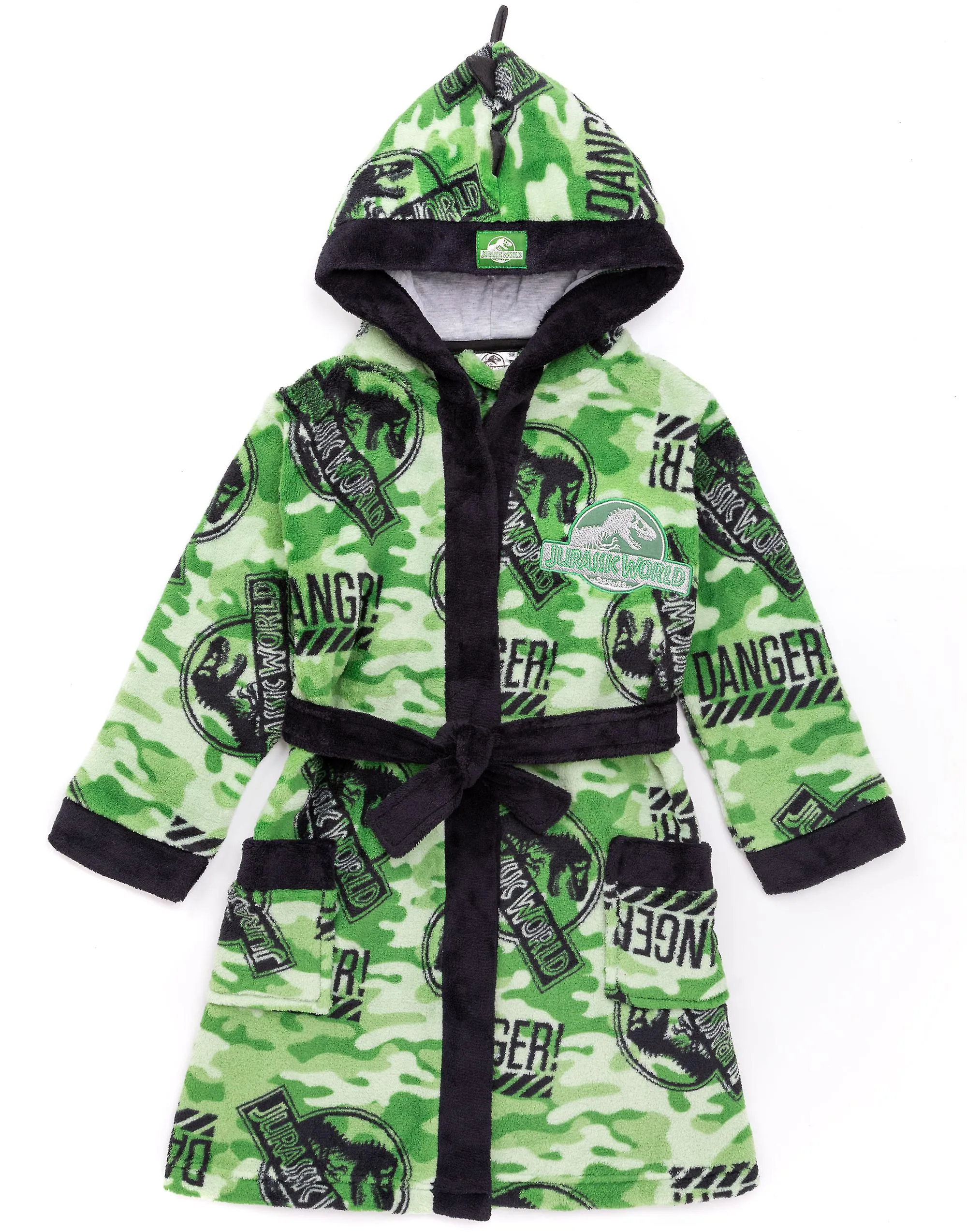 Albornoz verde de camuflaje para niños de Jurassic World Impresión del logotipo de camuflaje