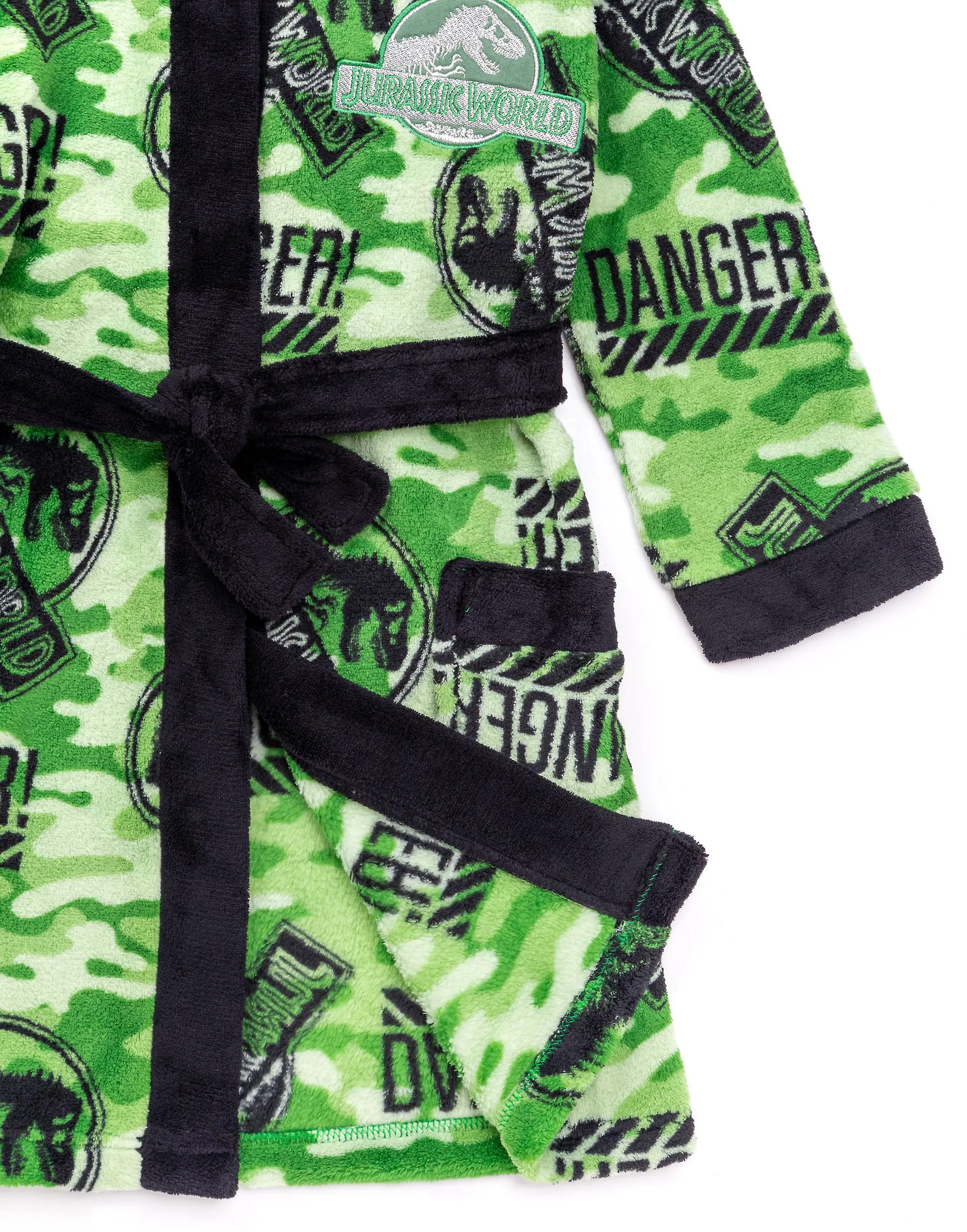 Albornoz verde de camuflaje para niños de Jurassic World Impresión del logotipo de camuflaje
