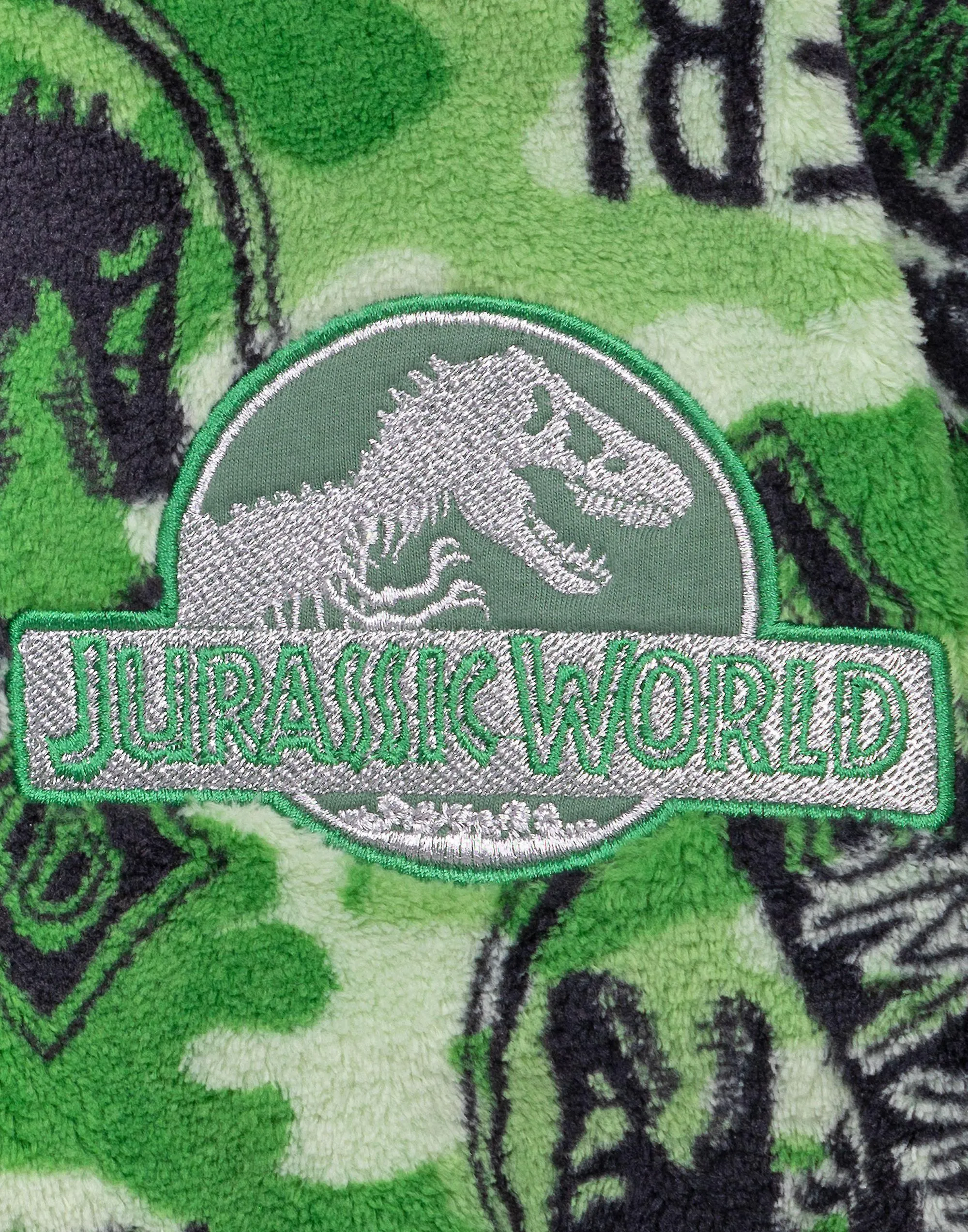Albornoz verde de camuflaje para niños de Jurassic World Impresión del logotipo de camuflaje