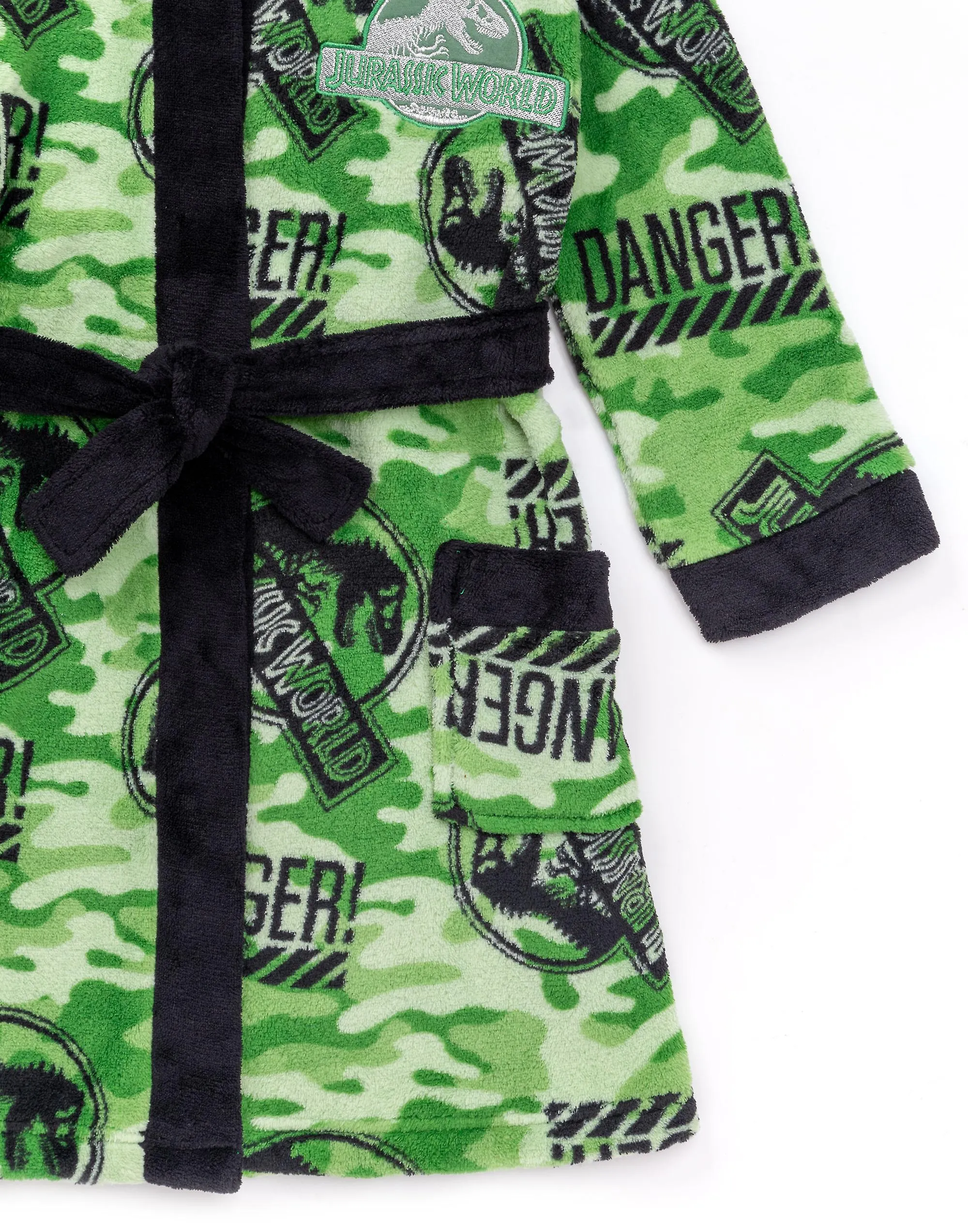 Albornoz verde de camuflaje para niños de Jurassic World Impresión del logotipo de camuflaje