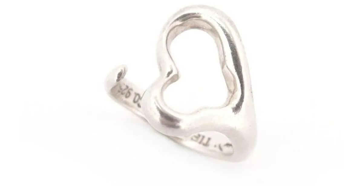 Anillo Tiffany & Co Open Heart PM de Elsa Peretti T46 Plata 925 Caja 