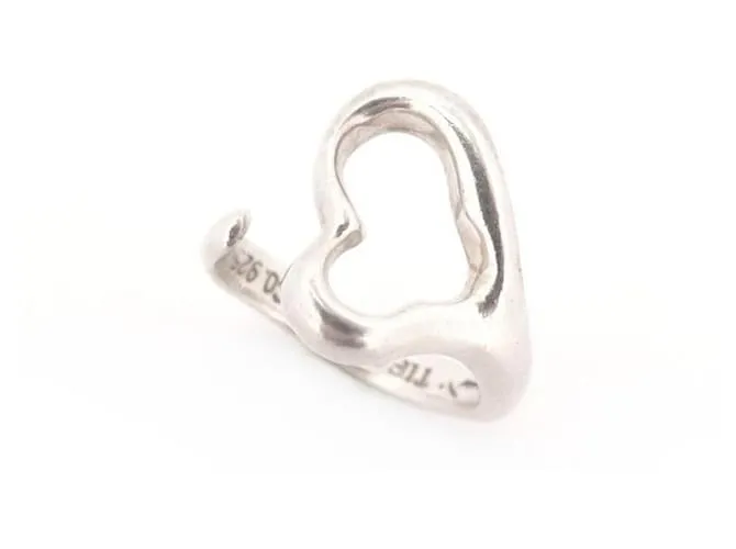 Anillo Tiffany & Co Open Heart PM de Elsa Peretti T46 Plata 925 Caja 