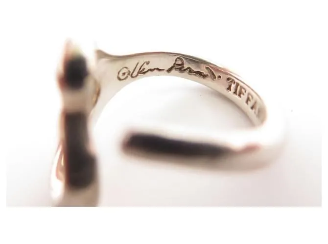 Anillo Tiffany & Co Open Heart PM de Elsa Peretti T46 Plata 925 Caja 