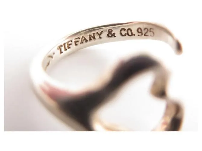 Anillo Tiffany & Co Open Heart PM de Elsa Peretti T46 Plata 925 Caja 