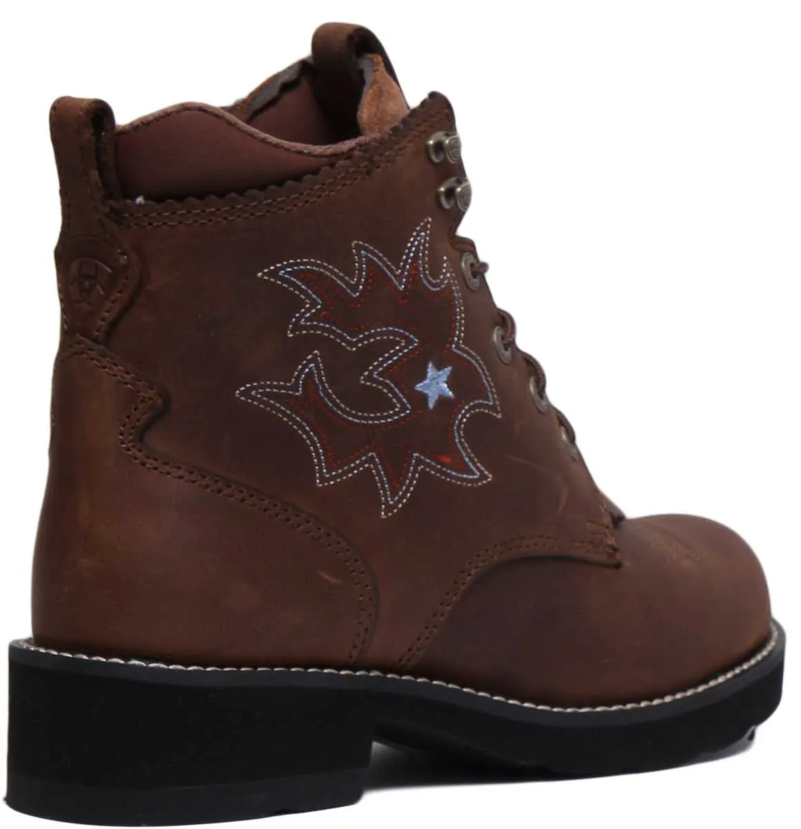 Ariat Probaby Lacer Botas de cuero de grano completo con cordones para mujer en marrón