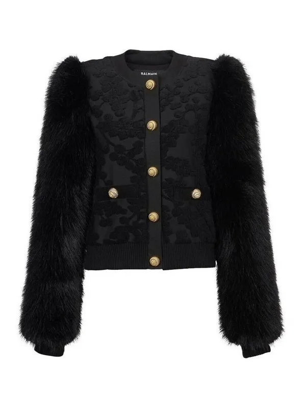 BALMAIN SUéTER CUELLO REDONDO  NEGRO