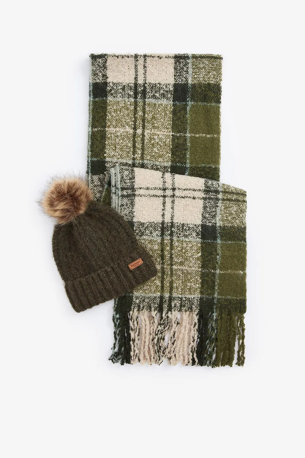 Barbour Set Gorro Saltburn & Bufanda Tartan