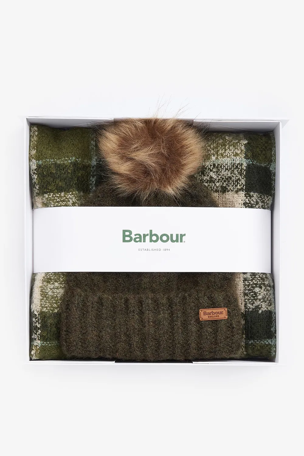 Barbour Set Gorro Saltburn & Bufanda Tartan