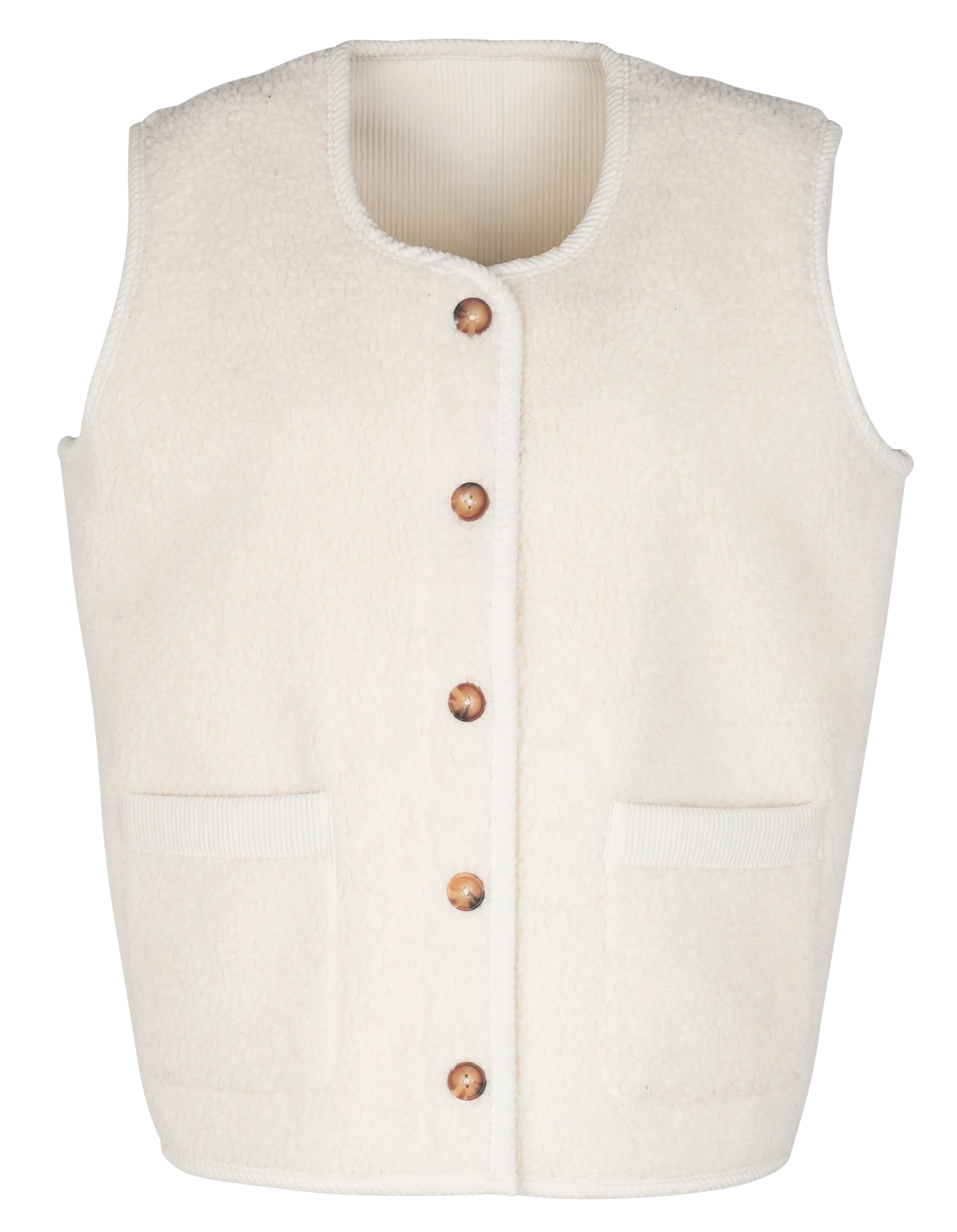 BARNEY  CHAQUETA DE CUELLO REDONDO REVERSIBLE DE SHERPA. EN BEIGE