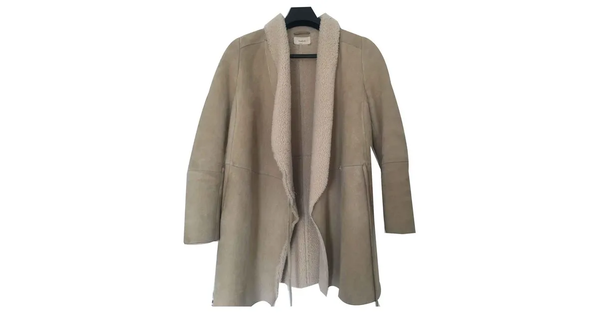 Bash Piel de lana beige genuina Ba & Sh 