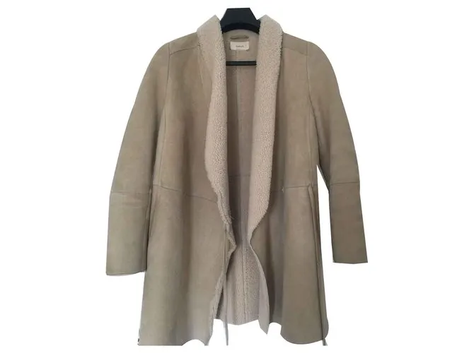 Bash Piel de lana beige genuina Ba & Sh 