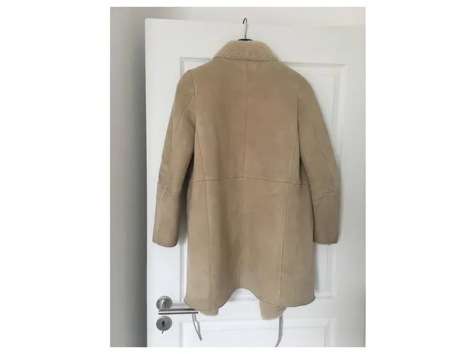 Bash Piel de lana beige genuina Ba & Sh 