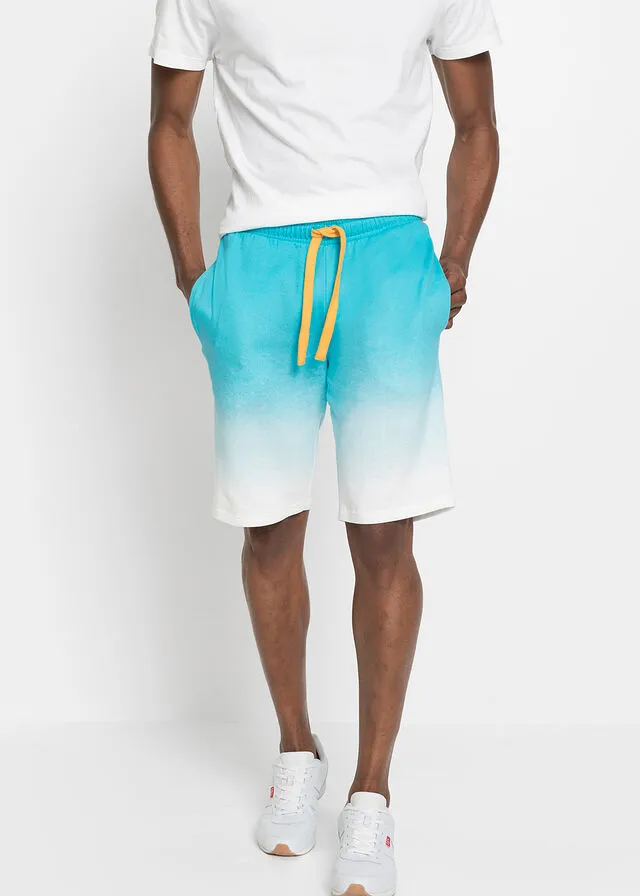 Bermudas de chándal con degradado de color Azul verdoso estampado