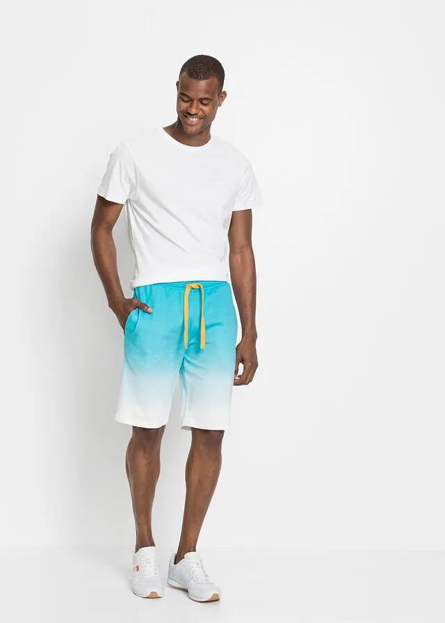 Bermudas de chándal con degradado de color Azul verdoso estampado