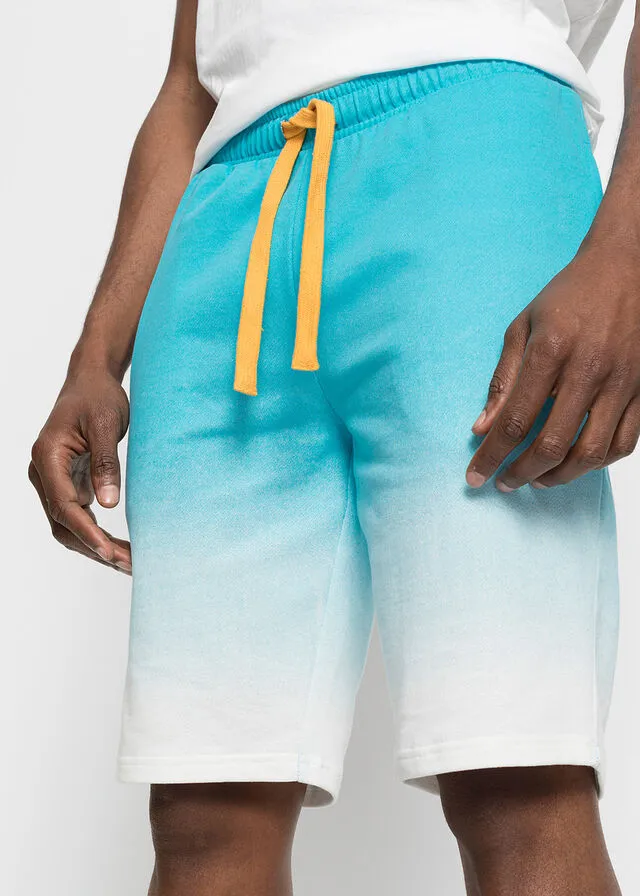Bermudas de chándal con degradado de color Azul verdoso estampado