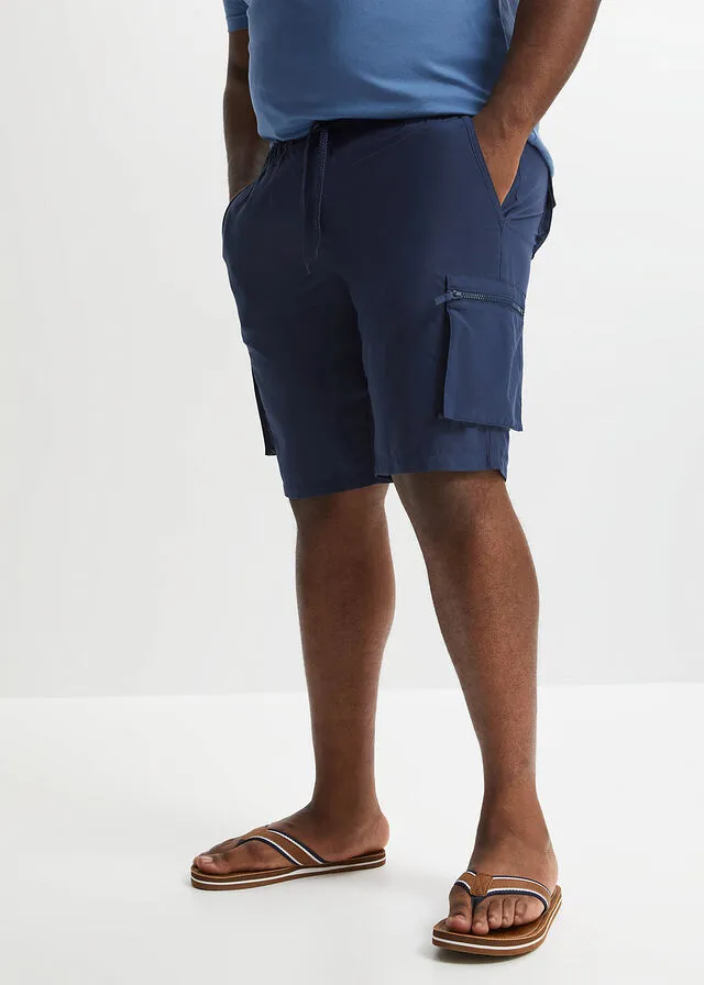 Bermudas de microfibra con estampado cargo Azul marino