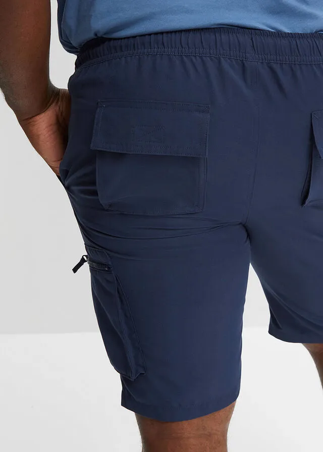 Bermudas de microfibra con estampado cargo Azul marino