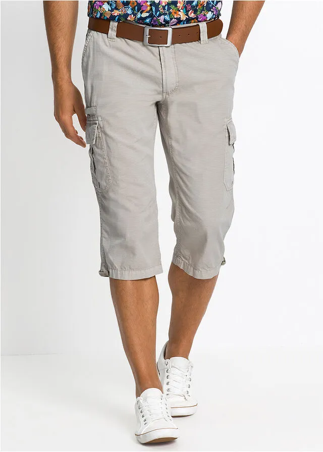 Bermudas largas cargo de corte regular Gris