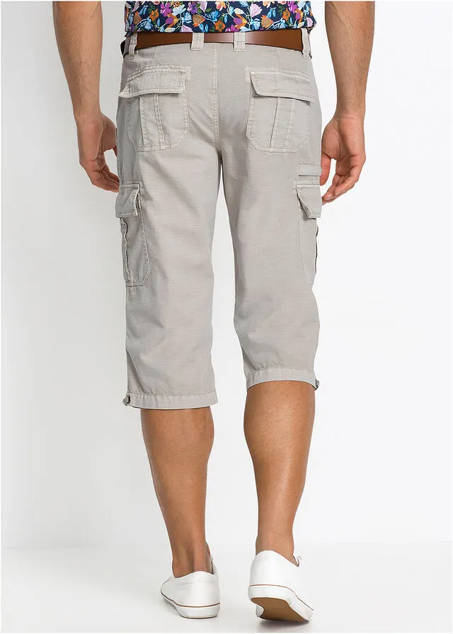 Bermudas largas cargo de corte regular Gris