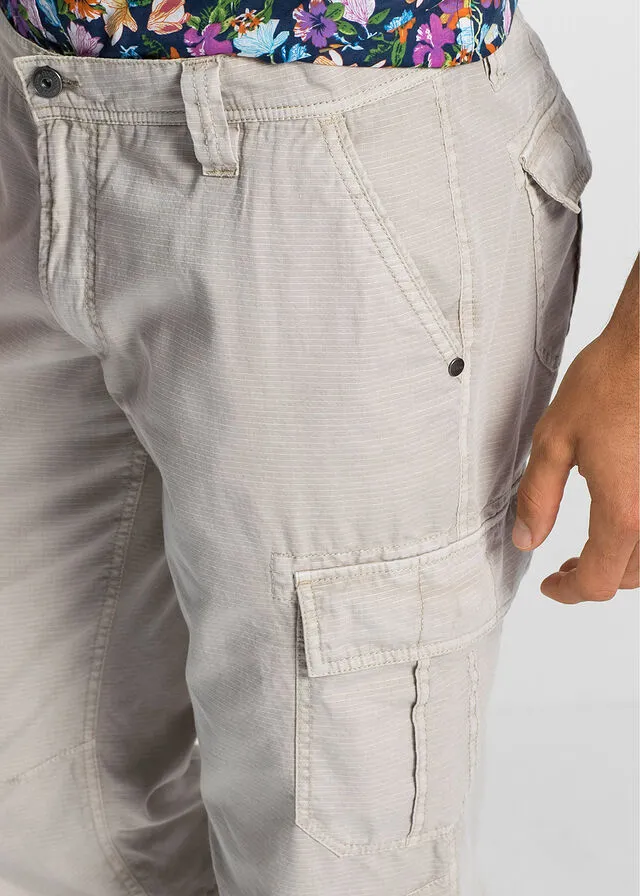 Bermudas largas cargo de corte regular Gris
