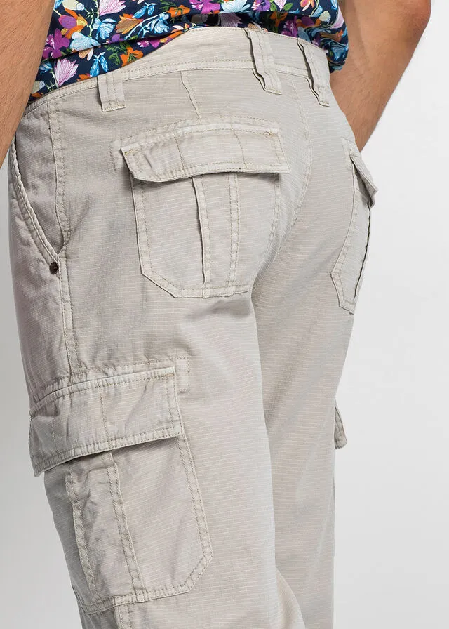 Bermudas largas cargo de corte regular Gris