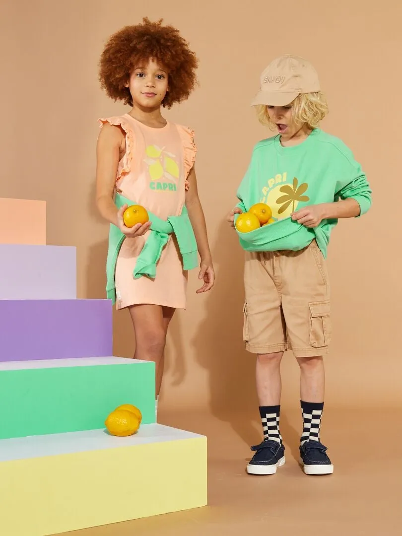 BERMUDAS RECTAS CON BOLSILLOS EN LOS LATERALES  BEIGE