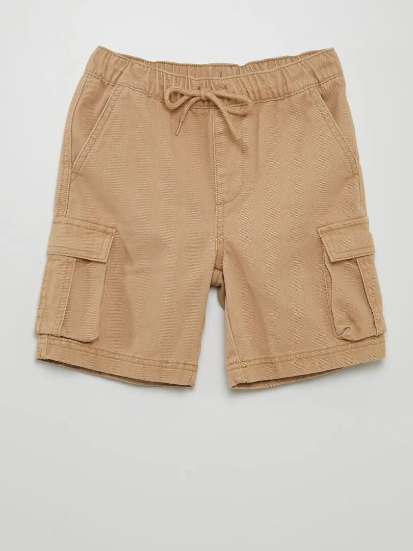 BERMUDAS RECTAS CON BOLSILLOS EN LOS LATERALES  BEIGE