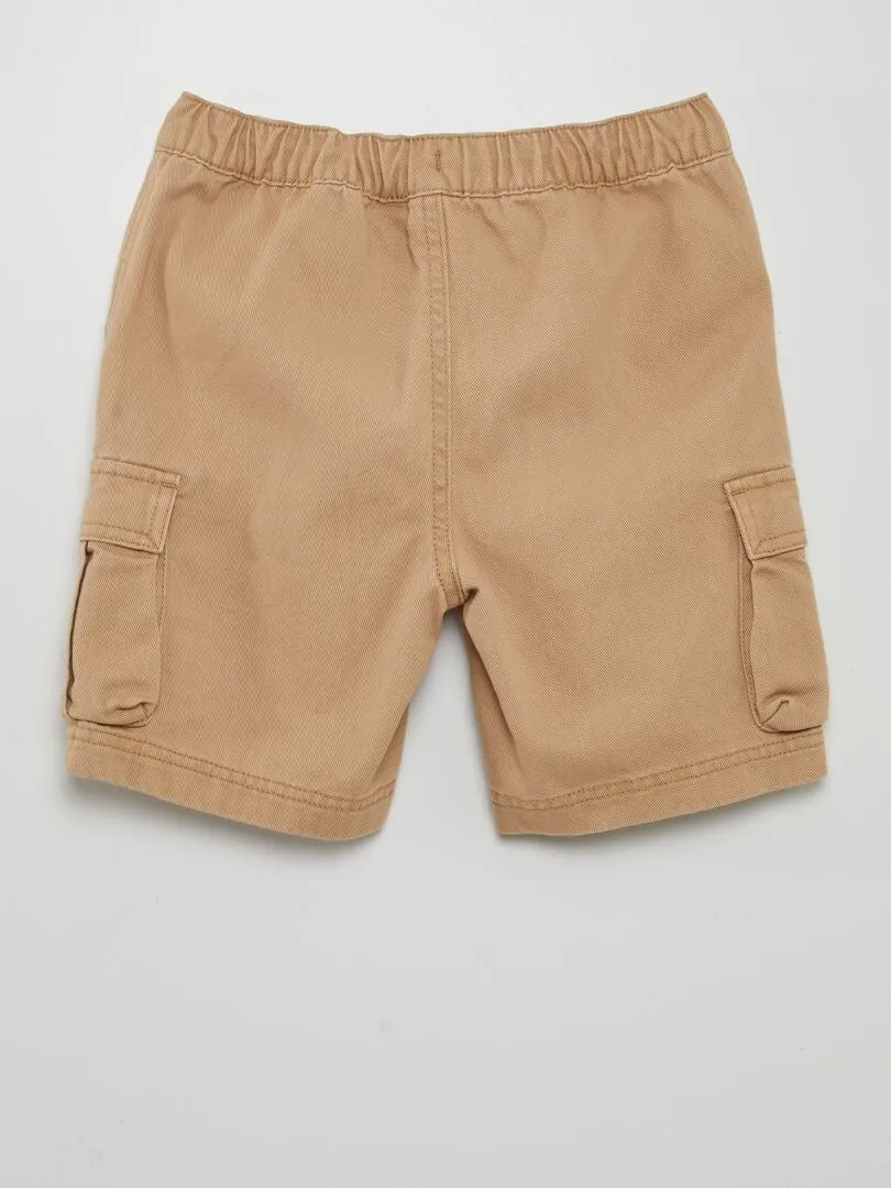 BERMUDAS RECTAS CON BOLSILLOS EN LOS LATERALES  BEIGE