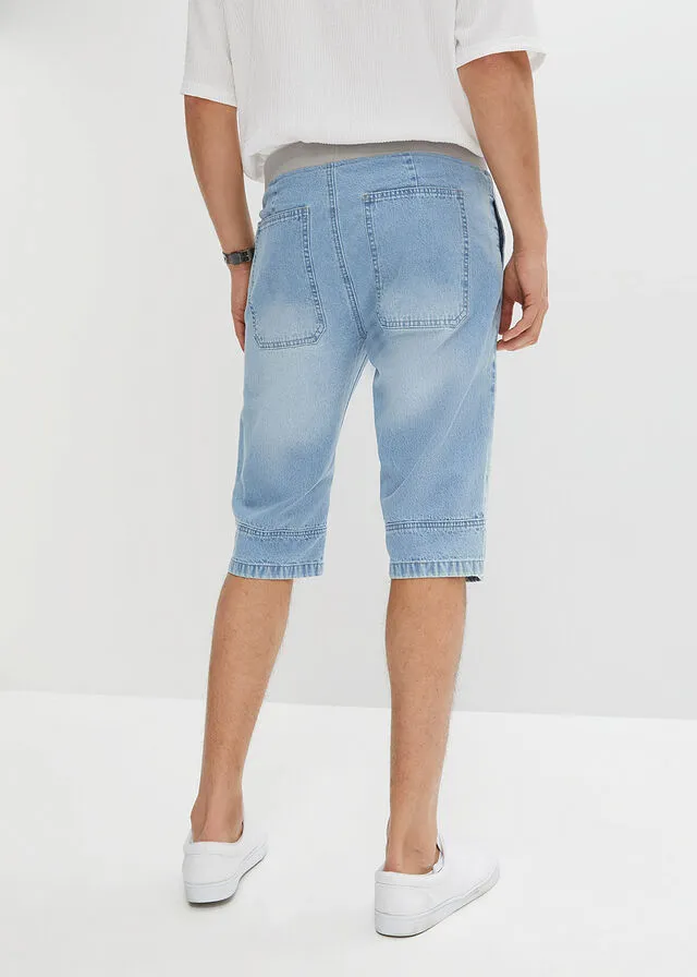 Bermudas vaqueras largas de corte holgado Denim claro