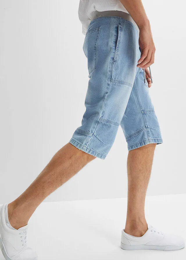 Bermudas vaqueras largas de corte holgado Denim claro