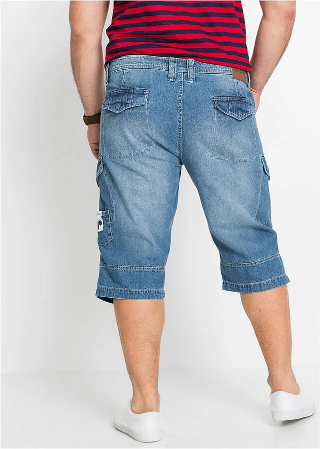 Bermudas vaqueras largas, loose fit Denim medio