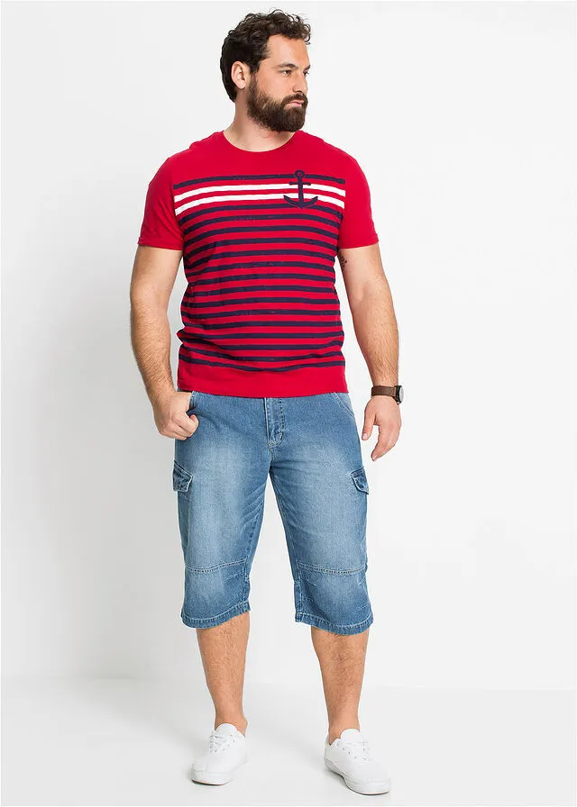 Bermudas vaqueras largas, loose fit Denim medio