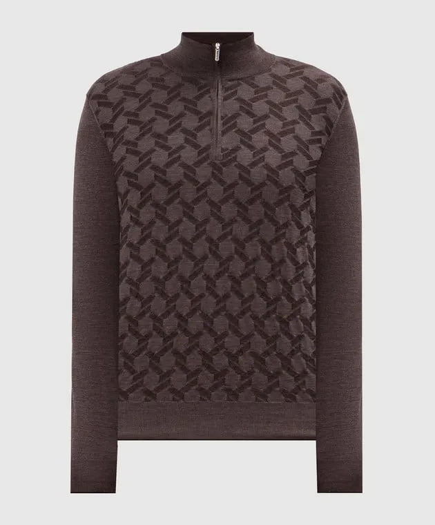 Bertolo Cashmere Brown wool and silk jumper