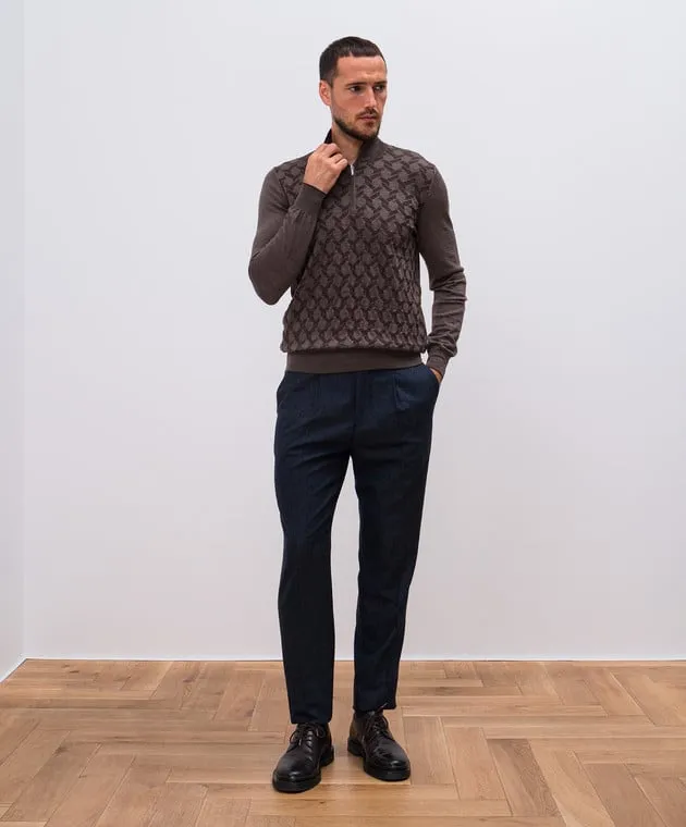 Bertolo Cashmere Brown wool and silk jumper