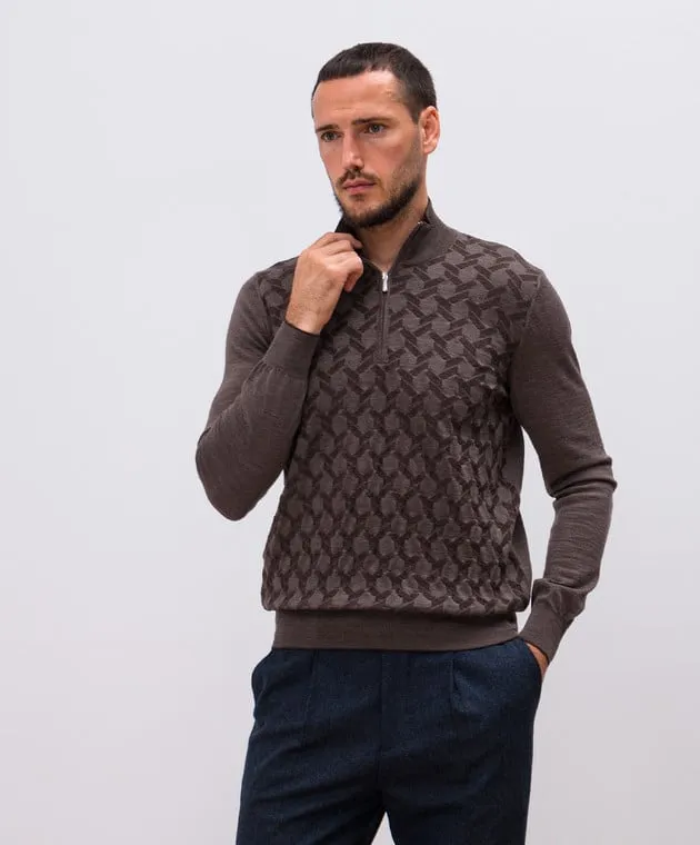 Bertolo Cashmere Brown wool and silk jumper