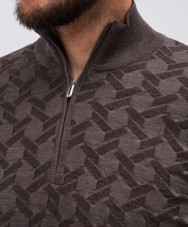 Bertolo Cashmere Brown wool and silk jumper