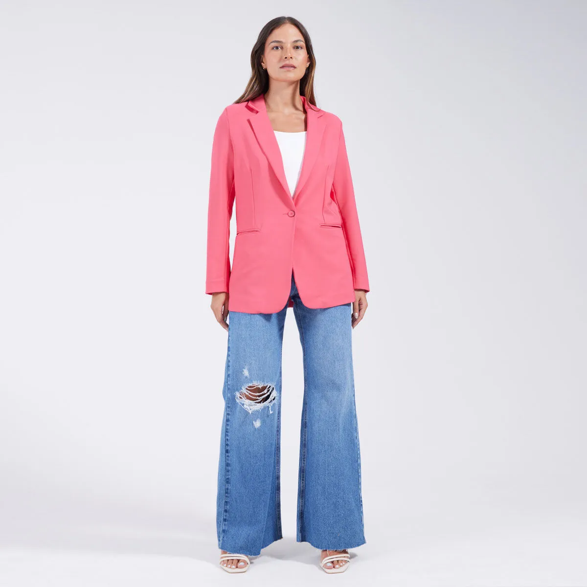 Blazer Amplio Con Bolsillos
