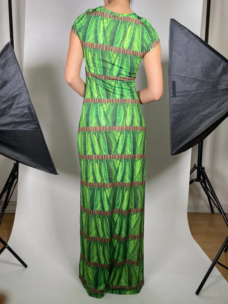 BLUEMAN Vestido Verde Cut Out