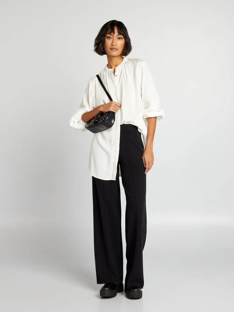 BLUSA CON CUELLO MAO  BLANCO