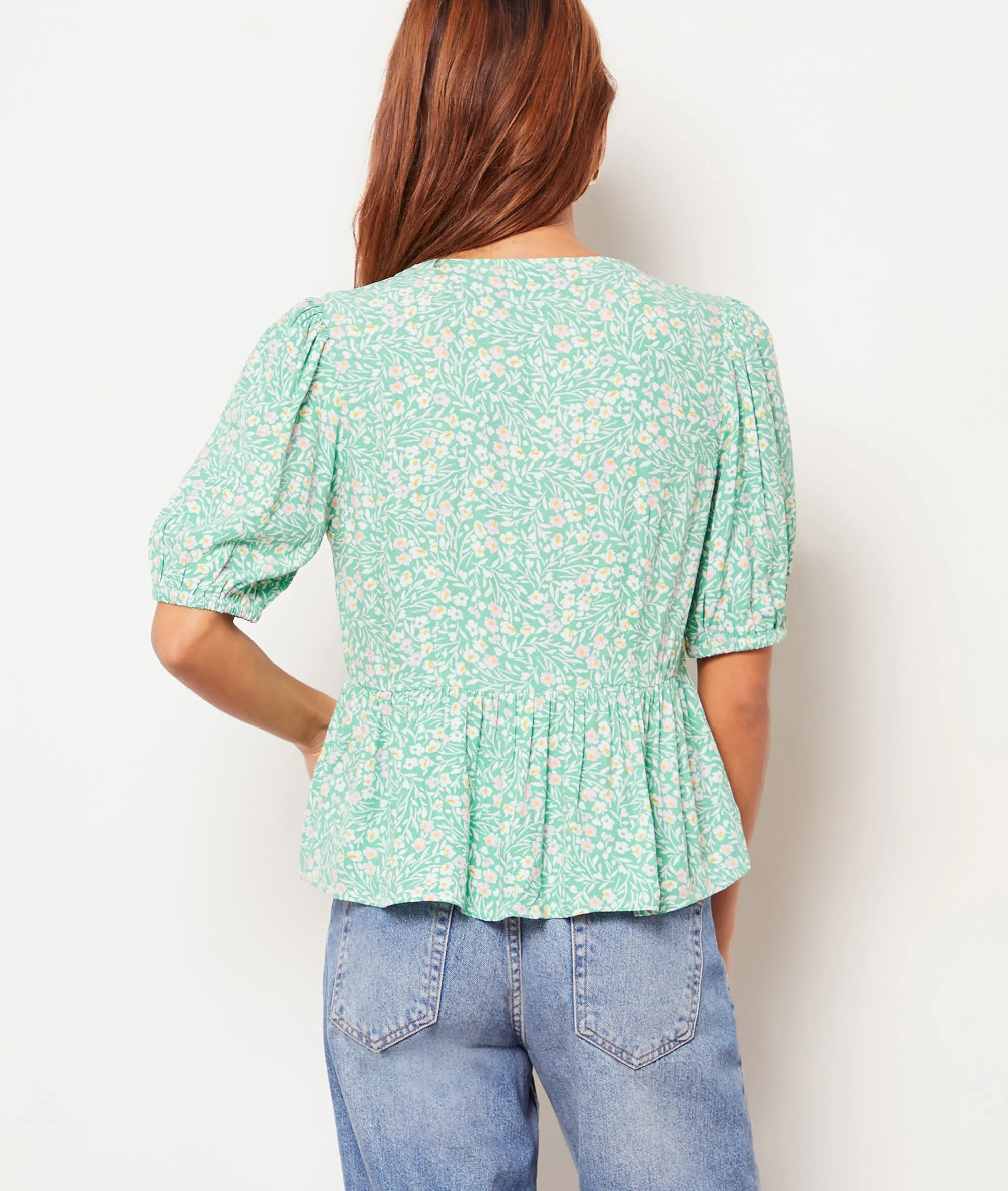 BLUSA ESTAMPADO FLORAL TARA IMP BLEU VERT  ETAM
