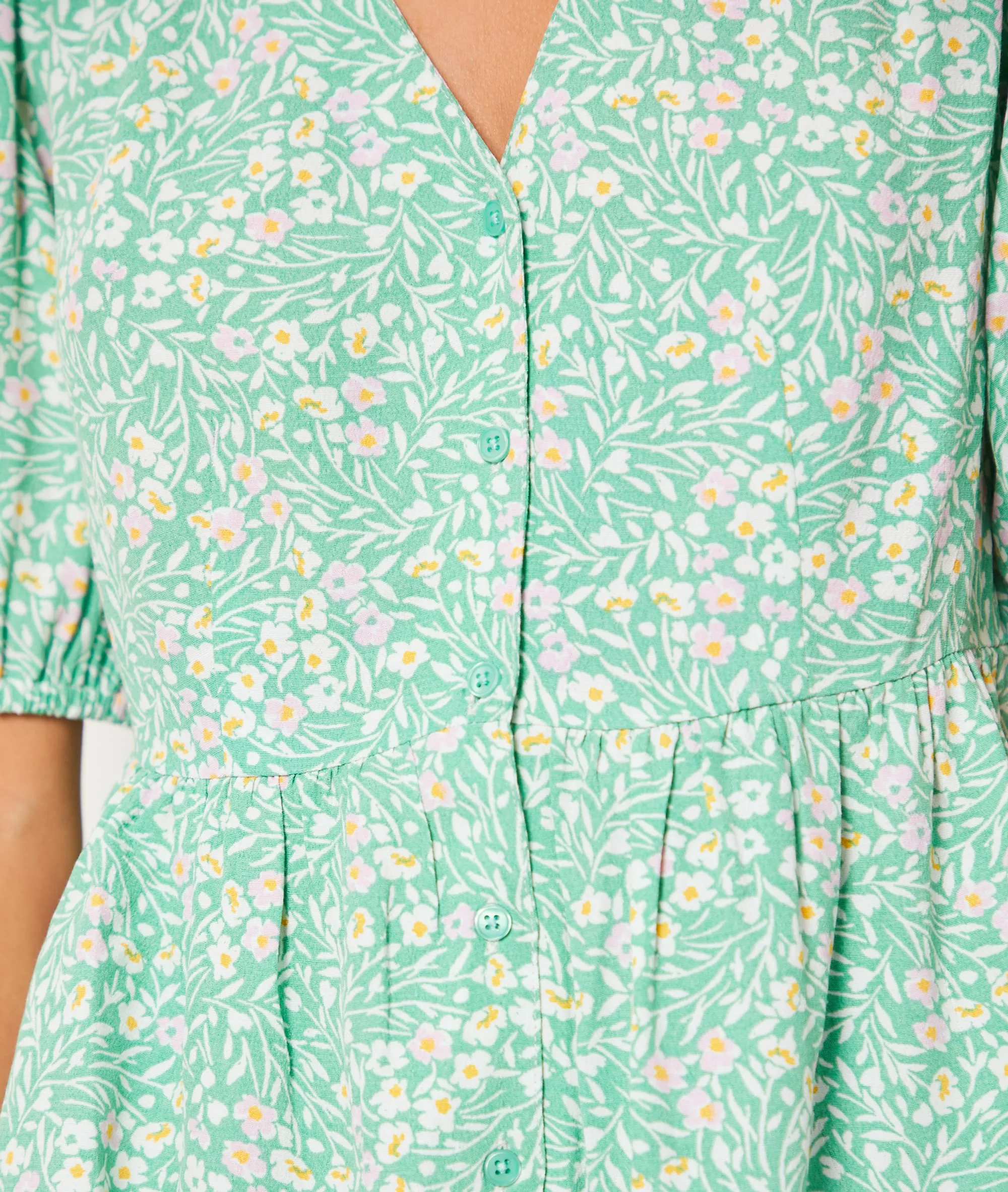 BLUSA ESTAMPADO FLORAL TARA IMP BLEU VERT  ETAM