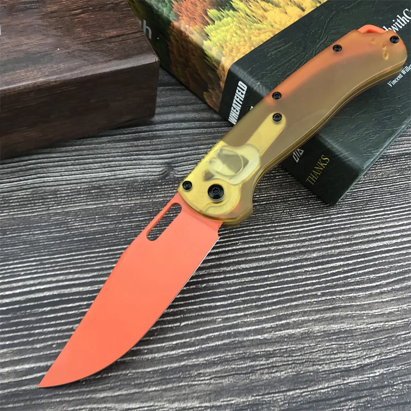 BM 15535 Cuchillo plegable Hunt Taggedout D2, hoja con punta de clip PEI/G10/mango de fibra de carbono, herramienta de supervive