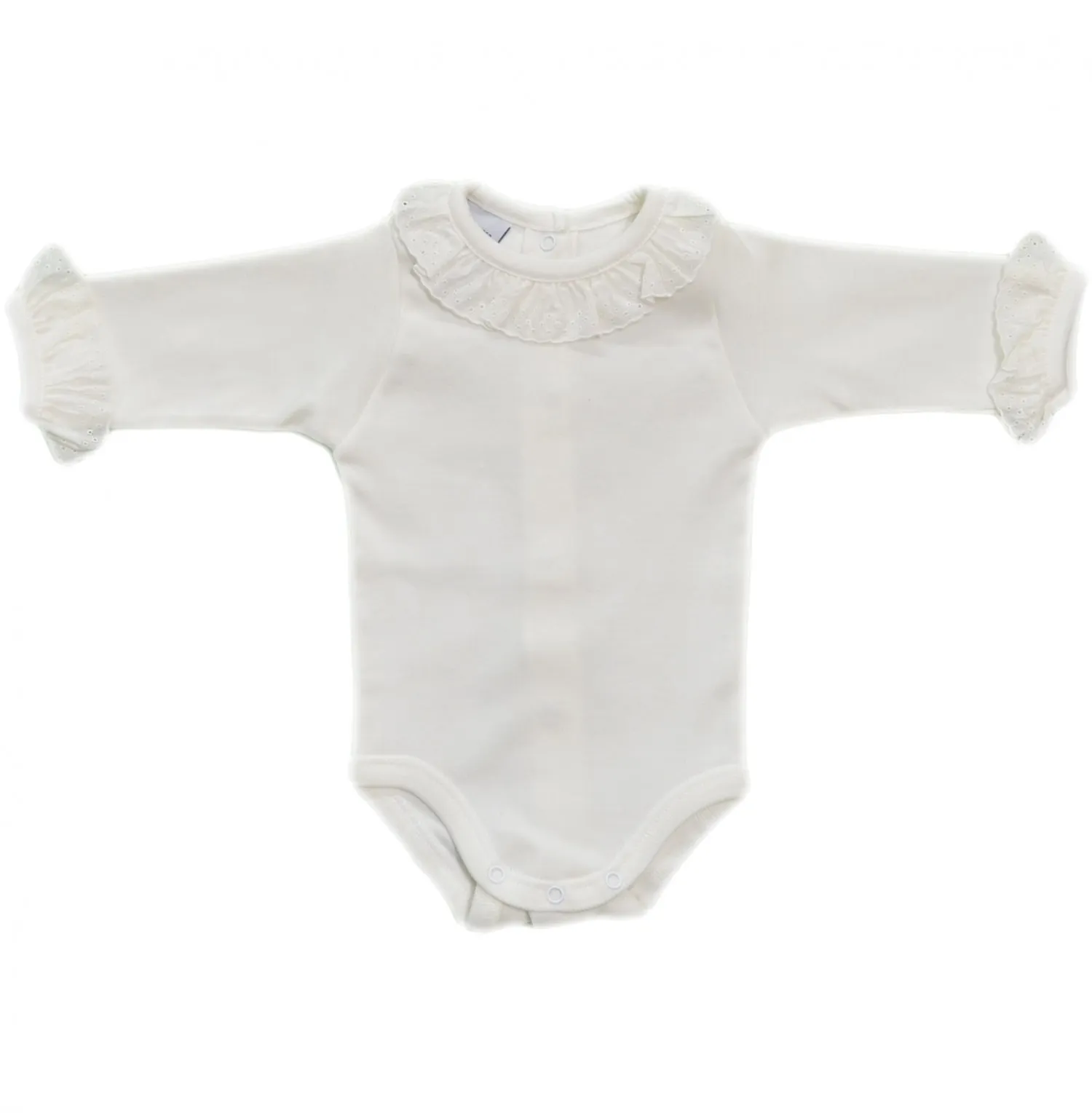 BODY EXTERIOR DE ALGODóN CON CUELLO Y PUñOS DE PUNTILLA, VARIOS COLORES. OINV